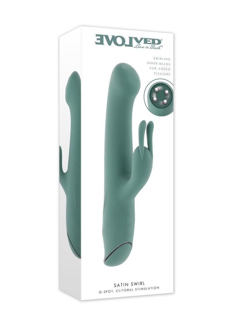 Satin Swirl Rechargeable Silicone Rabbit Vibrator with Clitoral Stimulator