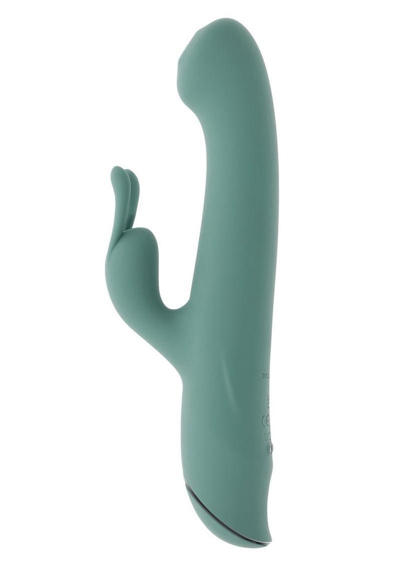 Satin Swirl Rechargeable Silicone Rabbit Vibrator with Clitoral Stimulator