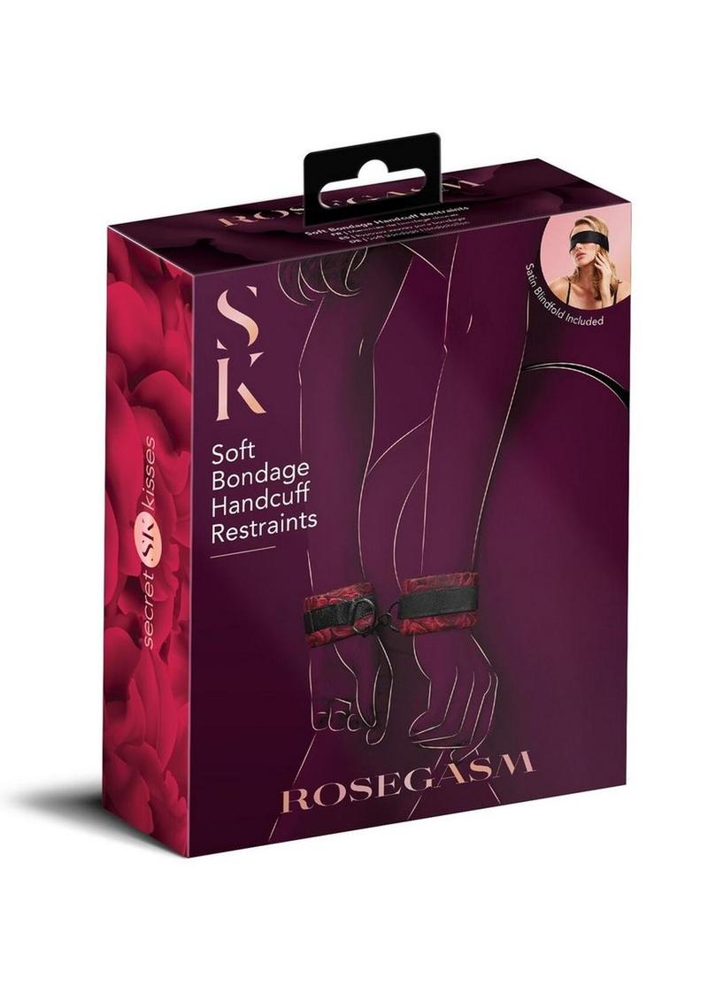 Secret Kisses Rosegasm Cuffs with Satin Blindfold