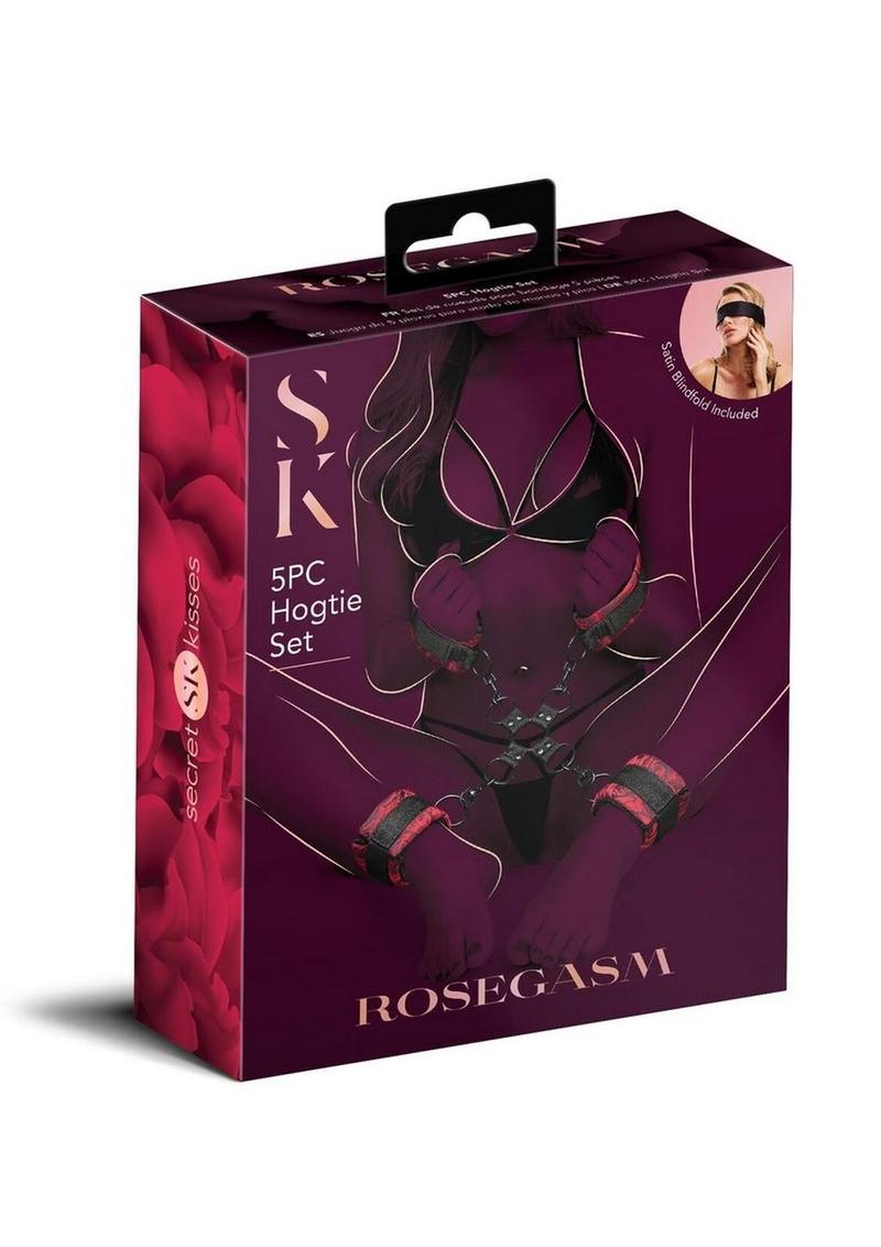 Secret Kisses Rosegasm Hogtie with Satin Blindfold