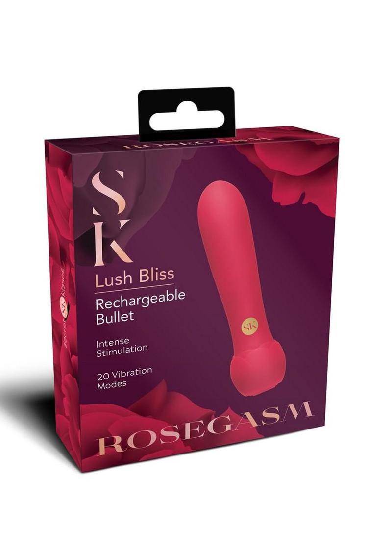 Secret Kisses Rosegasm Lush Bliss Rechargeable Silicone Bullet Vibrator