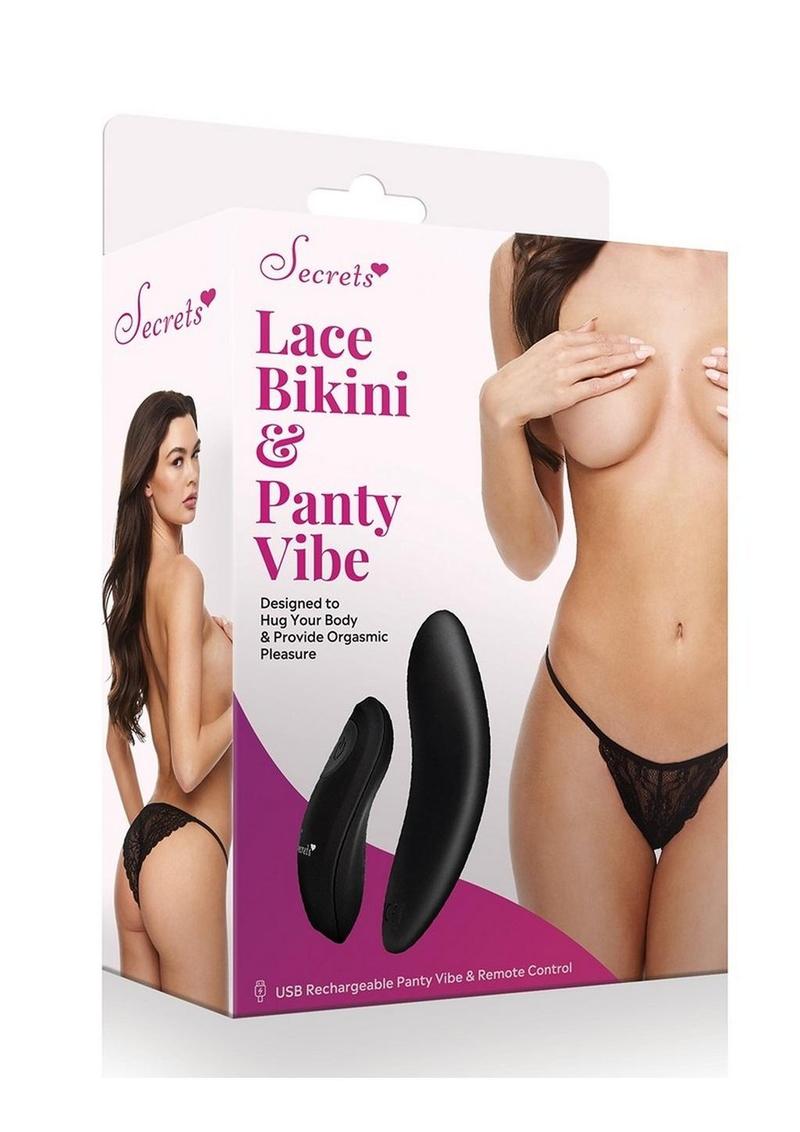 Secrets Lace Panty and Rechargeable Remote Control Panty Vibe