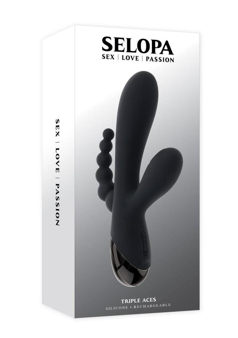 Selopa Triple Aces Rechargeable Silicone Triple Vibrator
