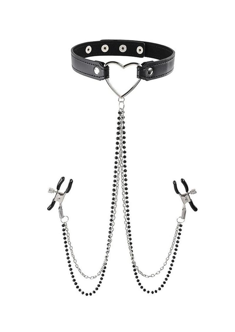 Sex and Mischief Amor Collar with Nipple Clamps