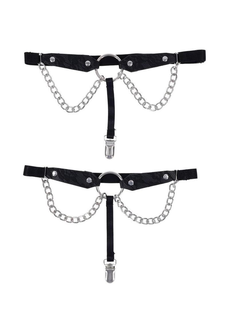 Sex and Mischief Chain Lace Garters