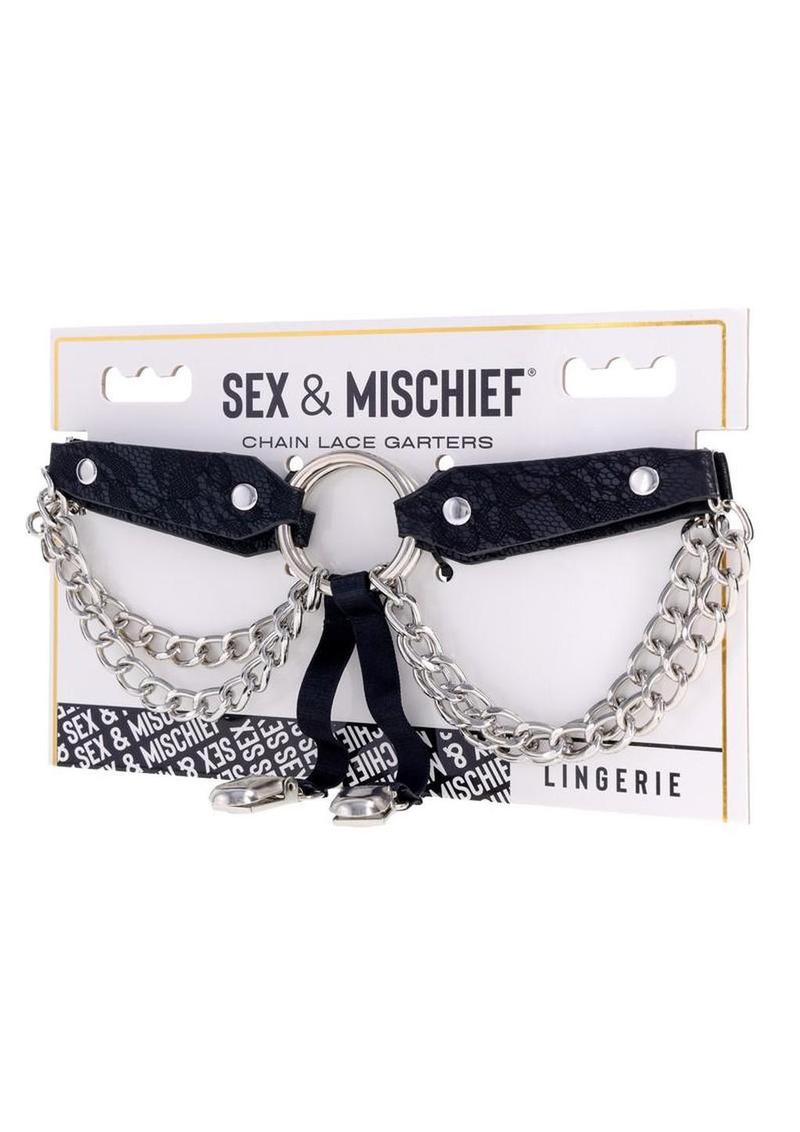 Sex and Mischief Chain Lace Garters