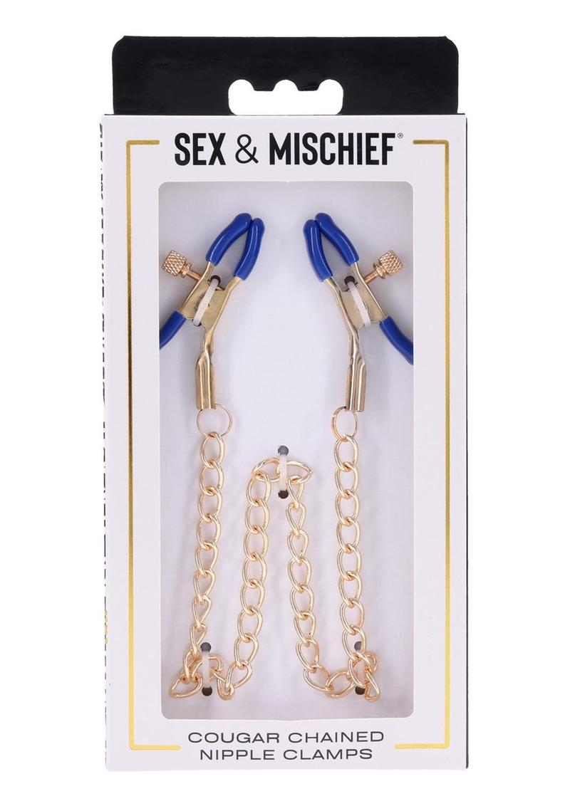 Sex and Mischief Cougar Chained Nipple Clamps