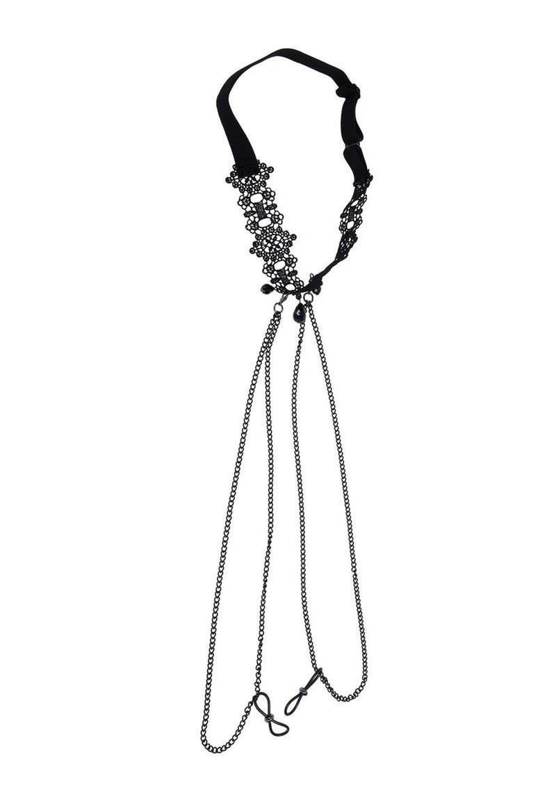 Sex and Mischief Lace Collar with Nipple Ties