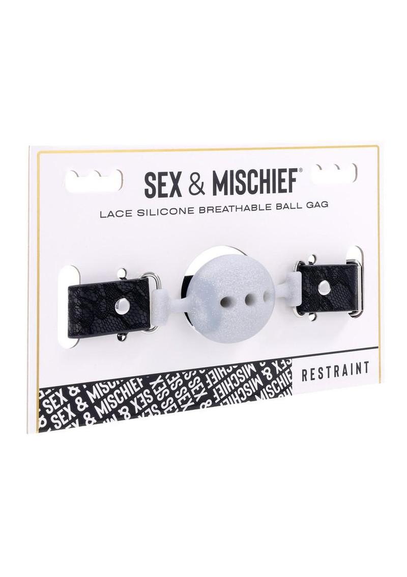 Sex and Mischief Lace Silicone Breathable Ball Gag