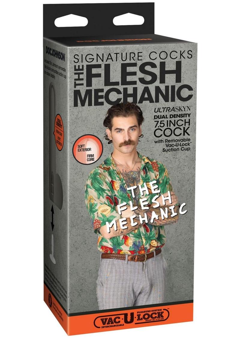 Signature Cocks Ultraskyn The Flesh Mechanic Dildo with Removable Suction Cup
