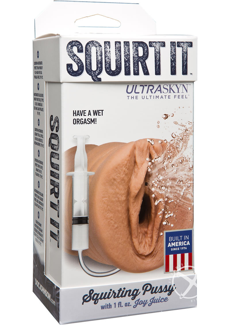 Squirt It Ultraskyn Squirting Masturbator with 1oz Joy Juice - Pussy