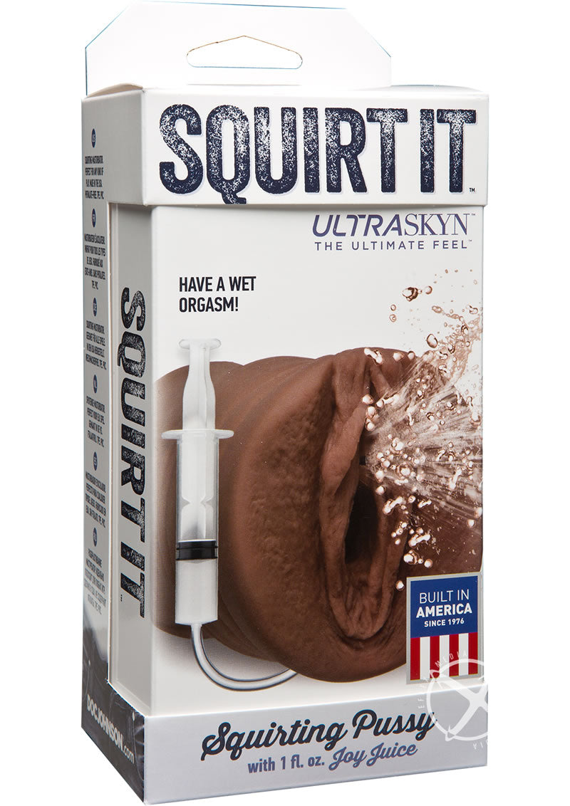Squirt It Ultraskyn Squirting Masturbator with 1oz Joy Juice - Pussy