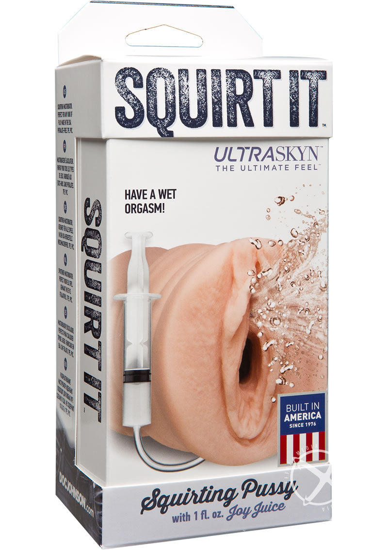 Squirt It Ultraskyn Squirting Masturbator with 1oz Joy Juice - Pussy