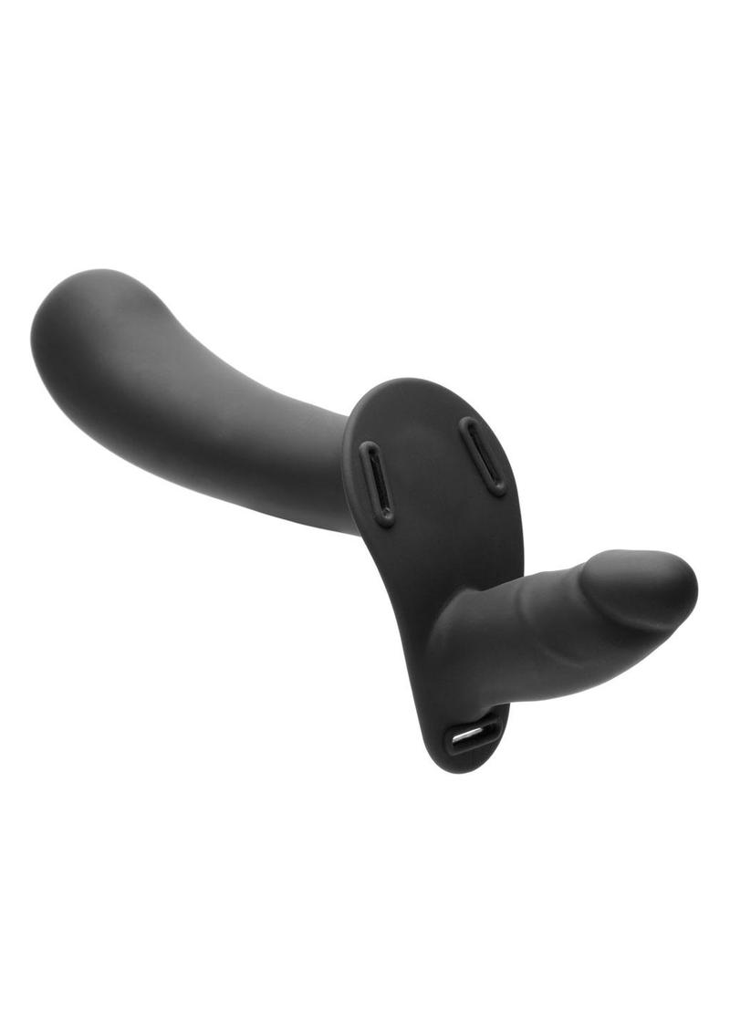 Strap U 28x Rechargeable Silicone 28x Large Double Dildo with Harness and Remote Control