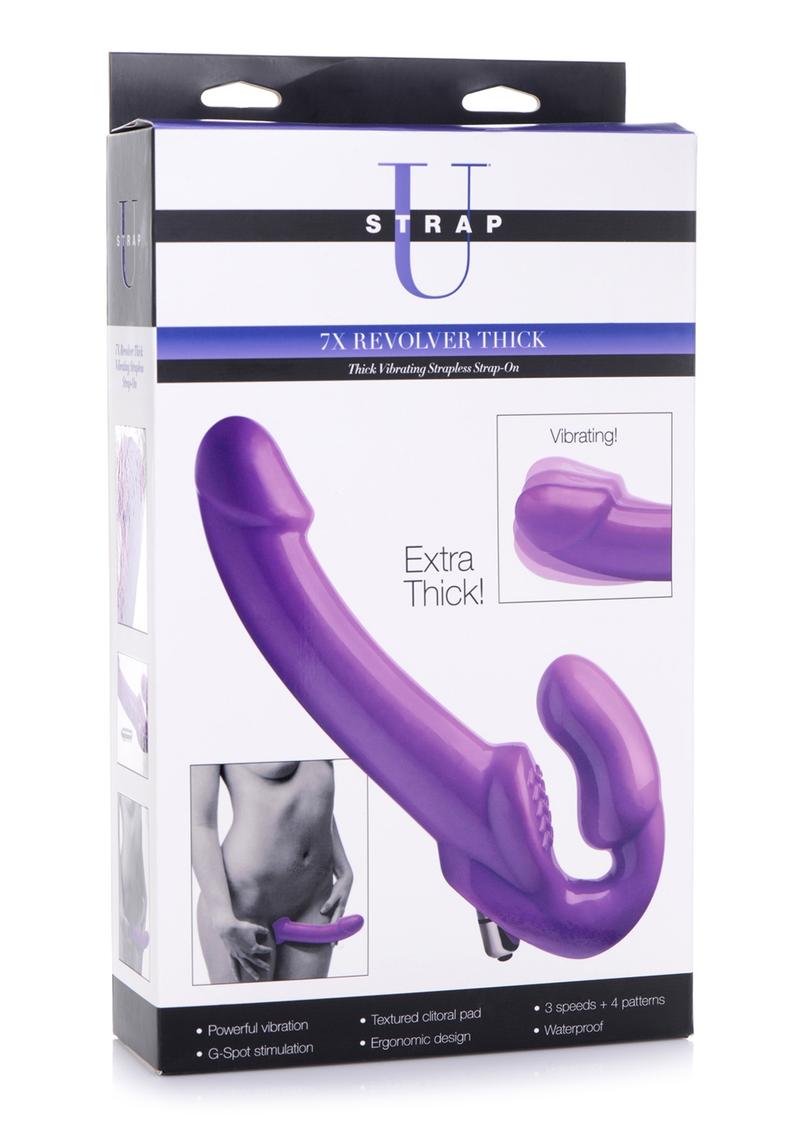 Strap U 7x Revolver Thick Vibrating Strapless Strap-On Dildo