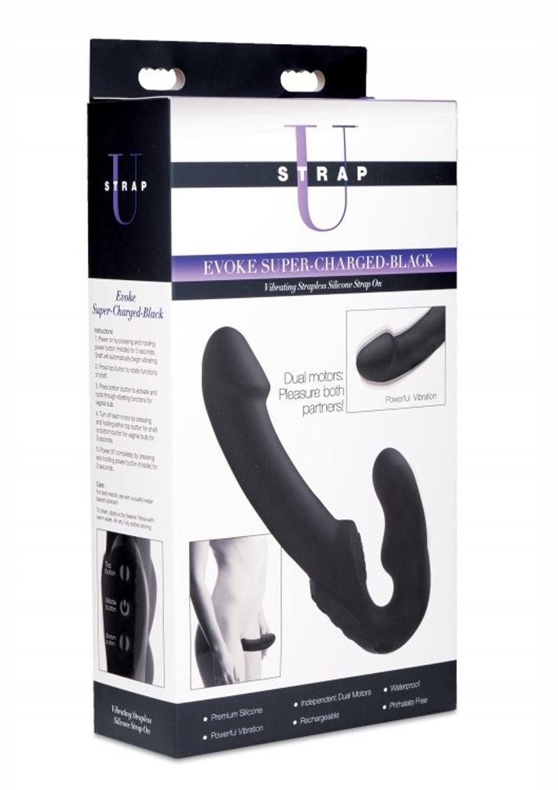 Strap U Evoke Super Charged Rechargeable Silicone Vibrating Strapless Strap-On