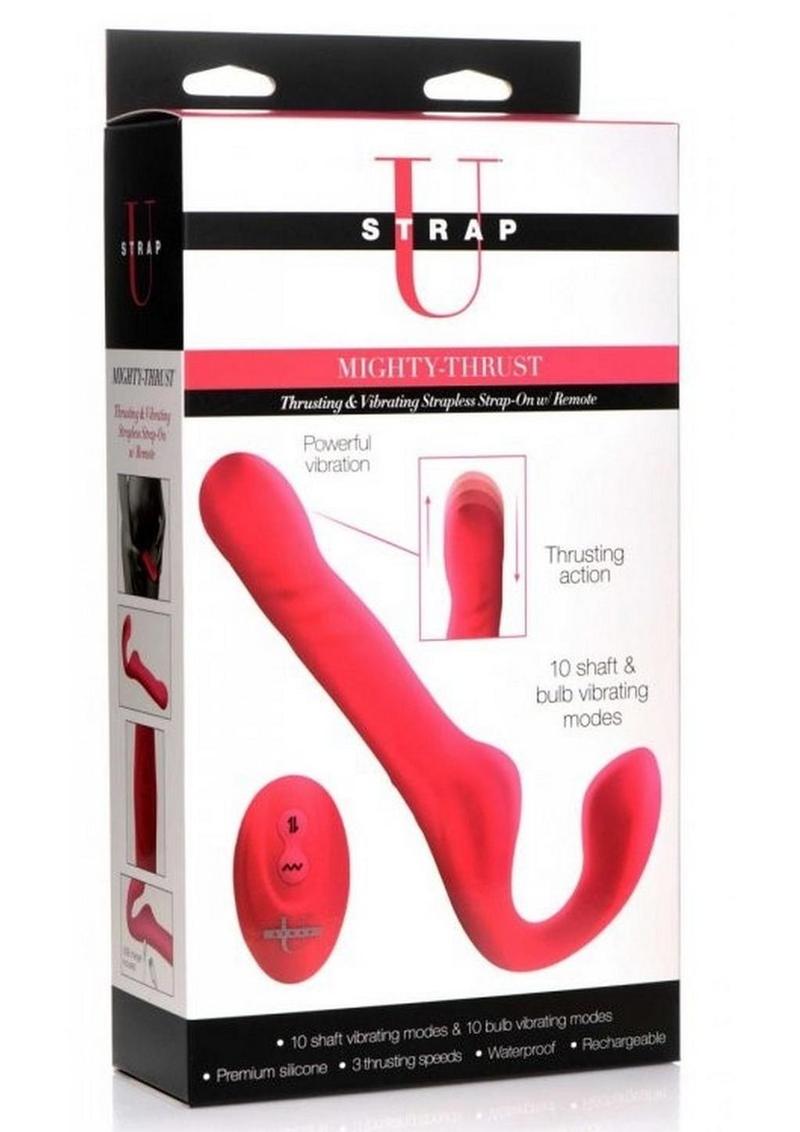 Strap U Mighty-Thrust Thrusting and Vibrating Strapless Strap-On with Remote Control