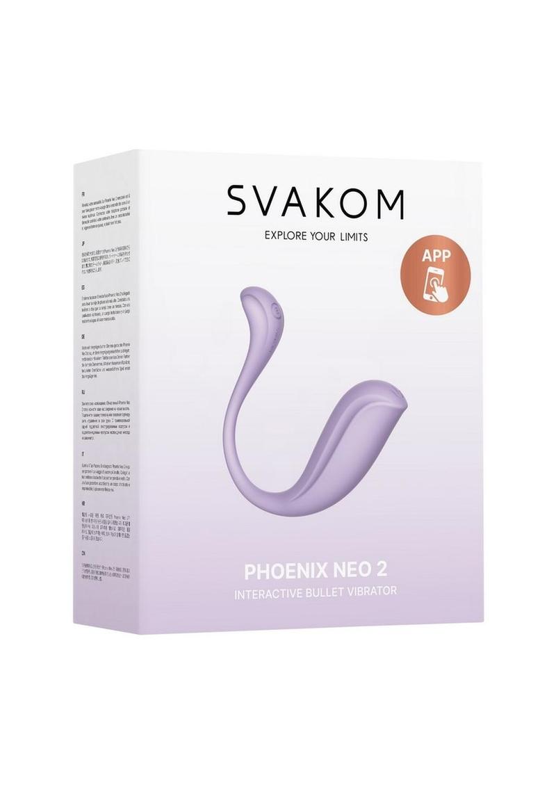 Svakom Phoenix Neo 2 Interactive Rechargeable Silicone Bullet Vibrator with Remote Control