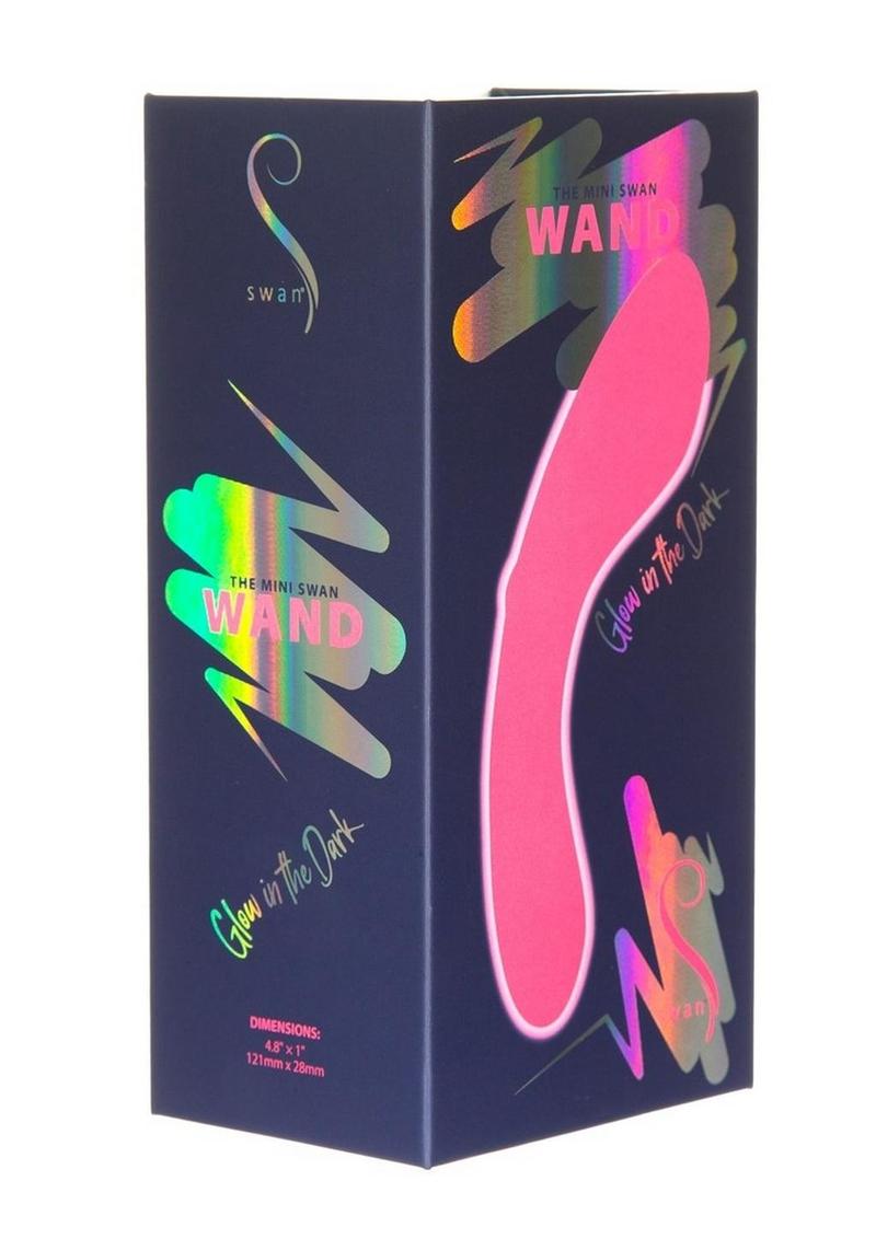 Swan Mini Swan Wand Rechargeable Silicone Glow In The Dark Massager