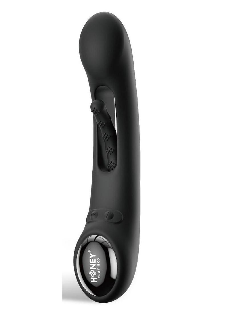 Tempo Pressure Sensing App Controlled Kinky Finger Tapping Rechargeable Silicone G-Spot Vibrator