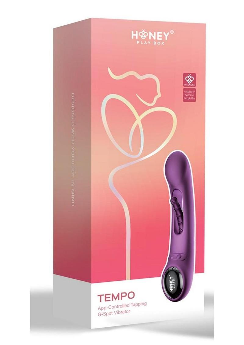 Tempo Pressure Sensing App Controlled Kinky Finger Tapping Rechargeable Silicone G-Spot Vibrator