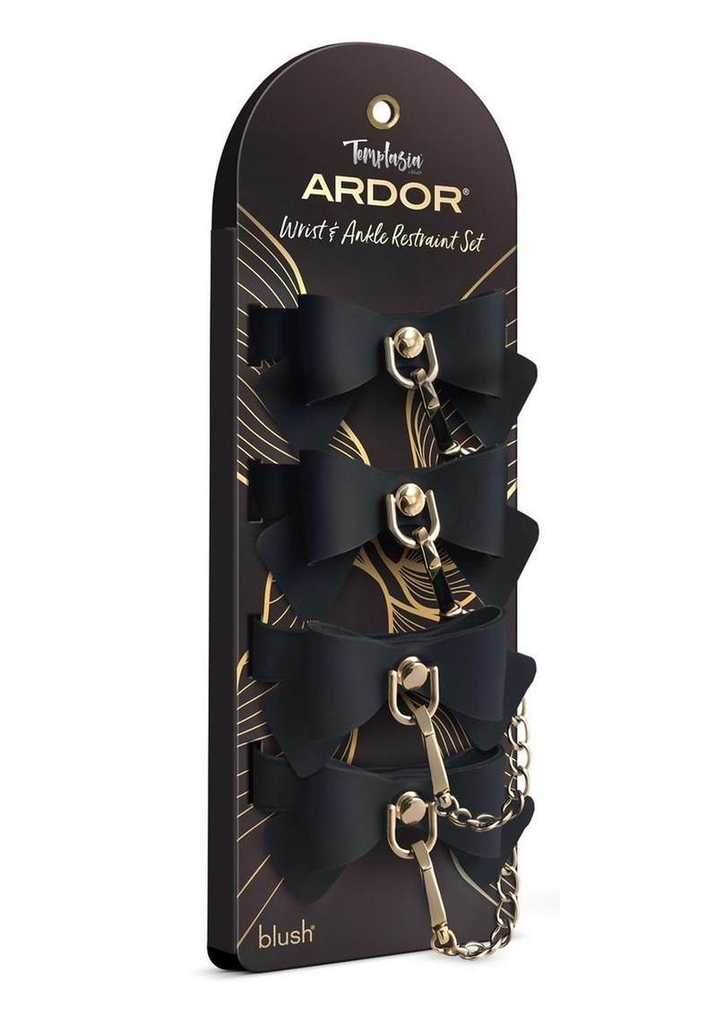 Temptasia Ardor Silicone Wrist and Ankle Restraints with Bow