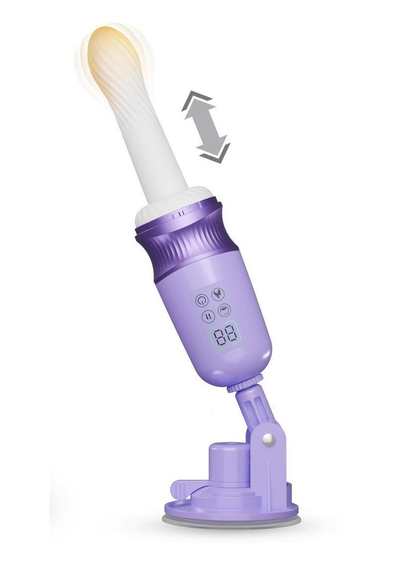Temptasia Violet Vixen Rechargeable Silicone Thrusting Dildo Vibrator with Mount