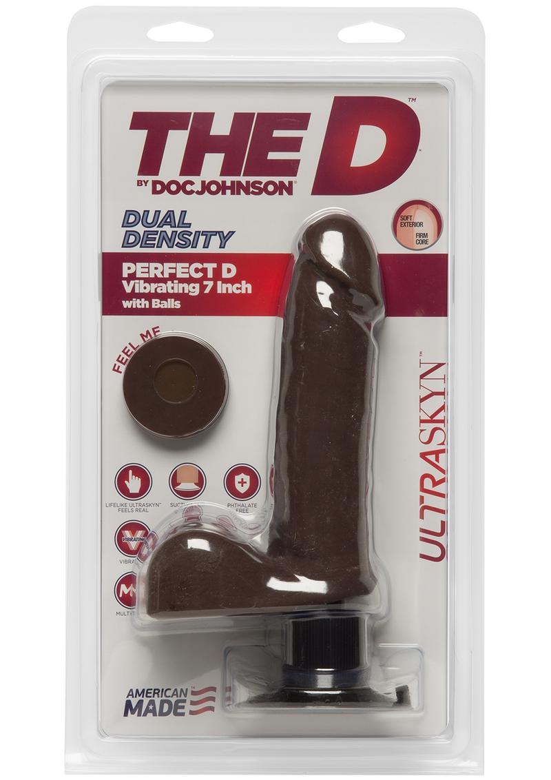 The D Perfect D Ultraskyn Vibrating Dildo with Balls