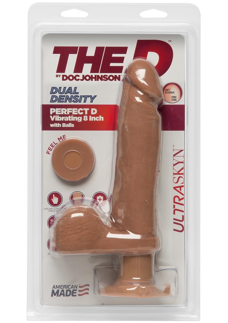 The D Perfect D Ultraskyn Vibrating Dildo with Balls