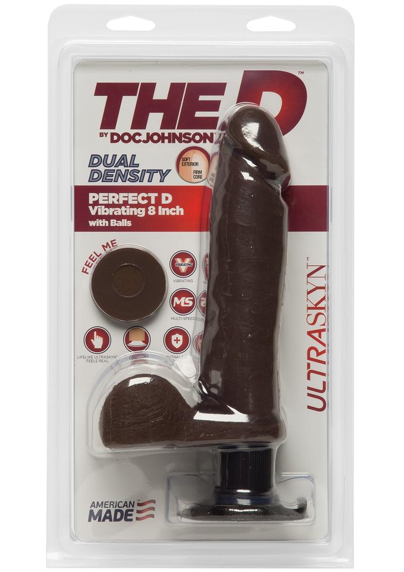 The D Perfect D Ultraskyn Vibrating Dildo with Balls
