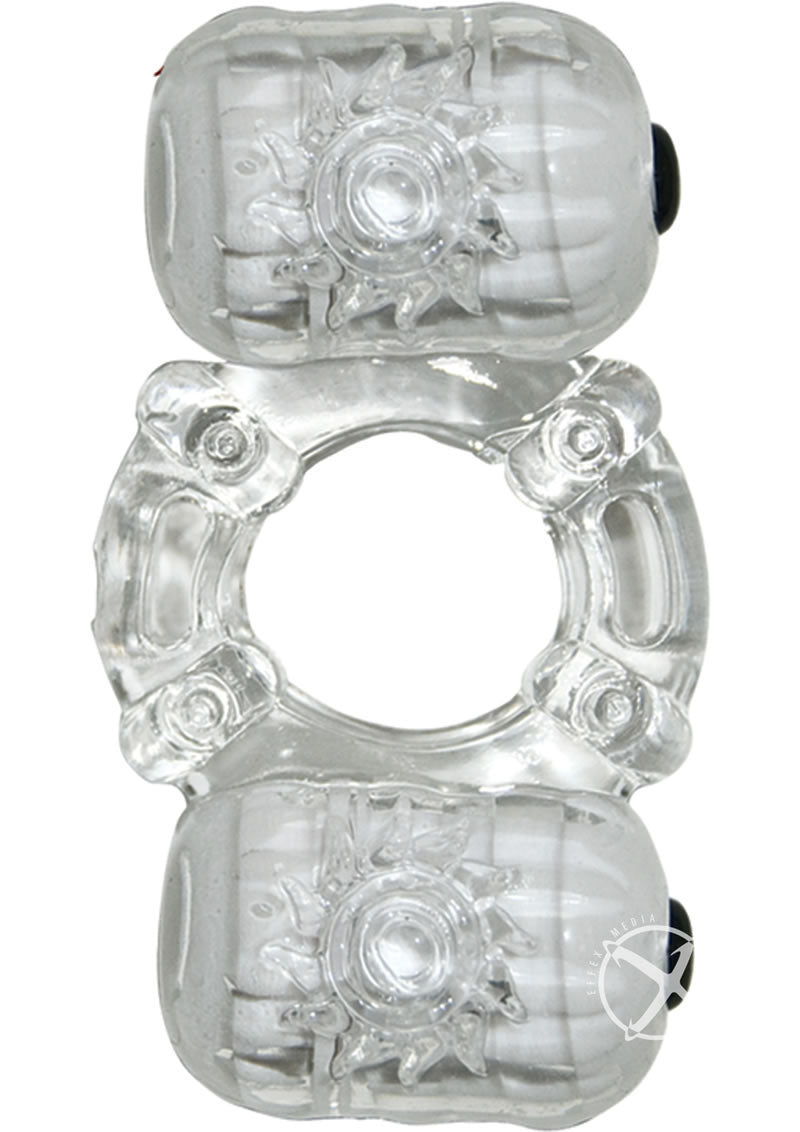 The Macho Crystal Collection Partners Pleasure Vibrating Cock Ring