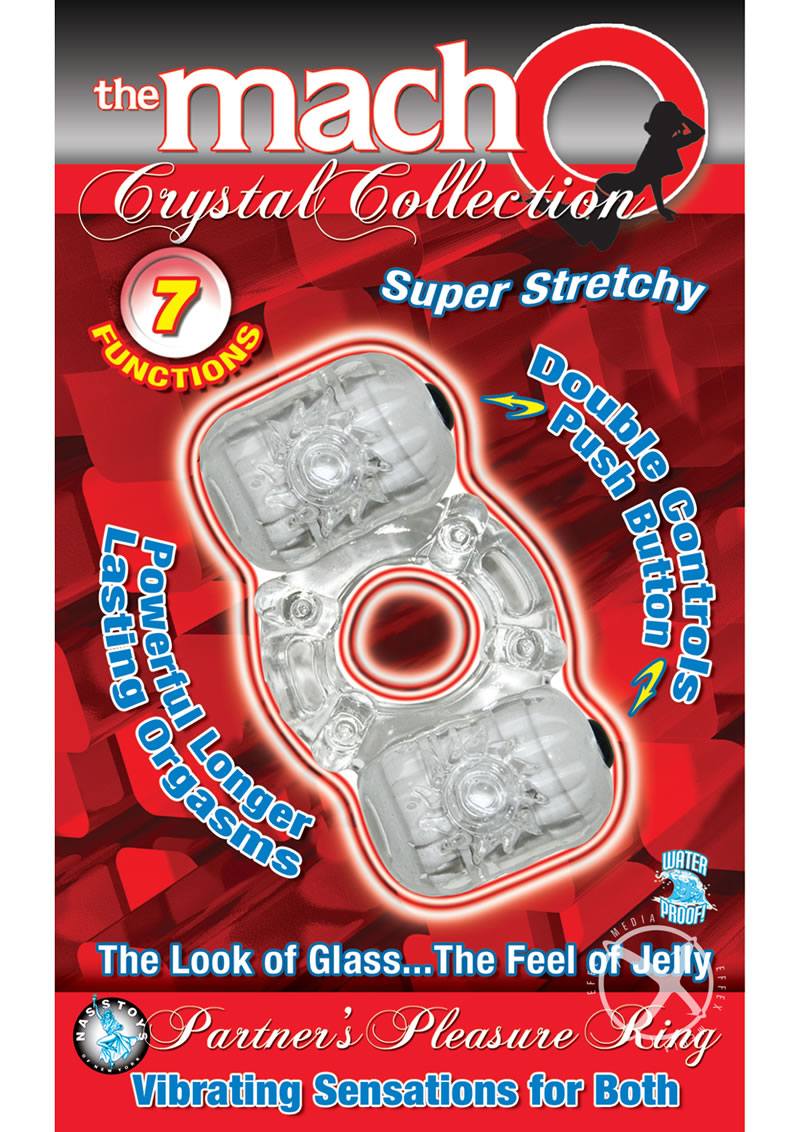 The Macho Crystal Collection Partners Pleasure Vibrating Cock Ring