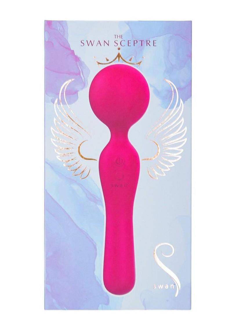 The Swan Sceptre Rechargeable Silicone Dual End Wand Massager