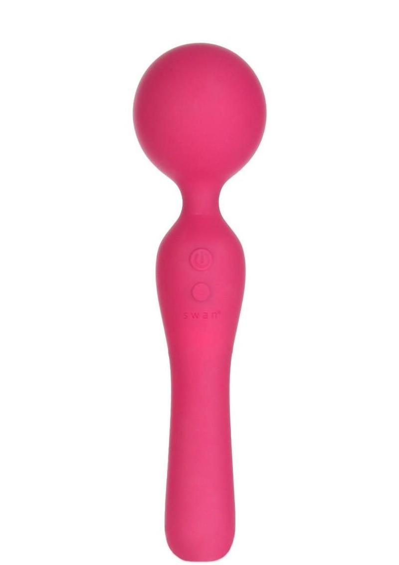 The Swan Sceptre Rechargeable Silicone Dual End Wand Massager