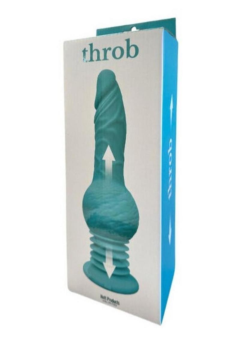 Throb Rechargeable Silicone Thrusting Dildo with Balls and Suction Cup