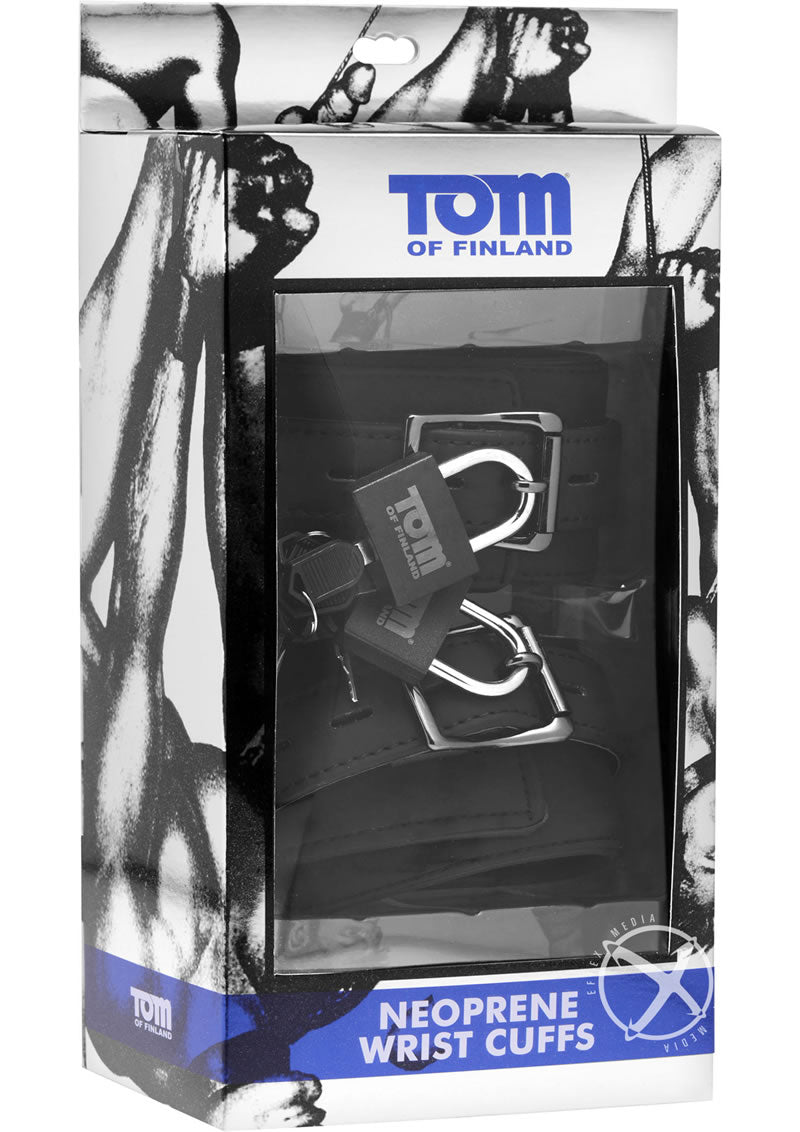 Tom Of Finland Neoprene Wrist Cuffs with Locks