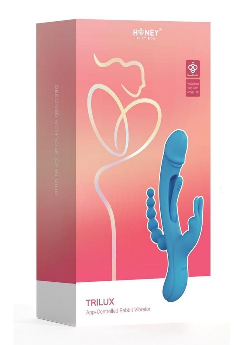 Trilux Kinky Finger Rechargeable Silicone Rabbit Vibrator with Anal Beads