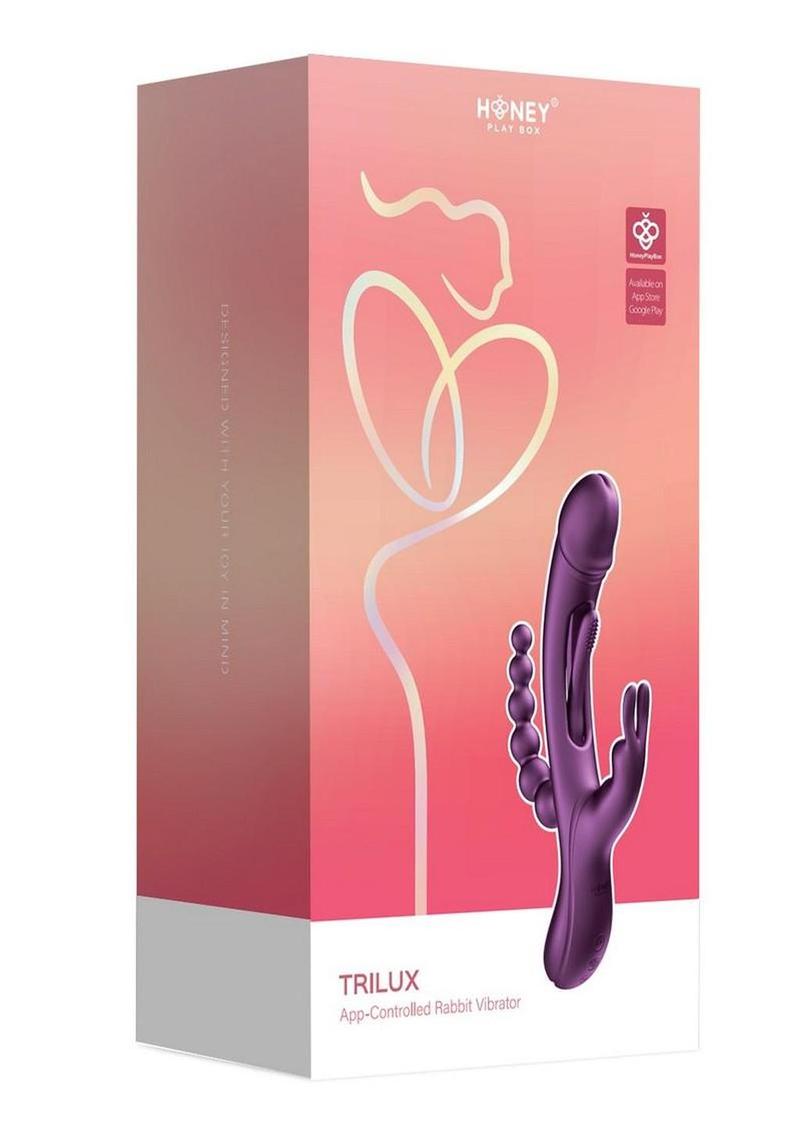 Trilux Kinky Finger Rechargeable Silicone Rabbit Vibrator with Anal Beads