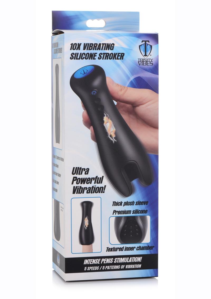 Trinity Men 10x Vibrating Silicone Rechargeable Stroker