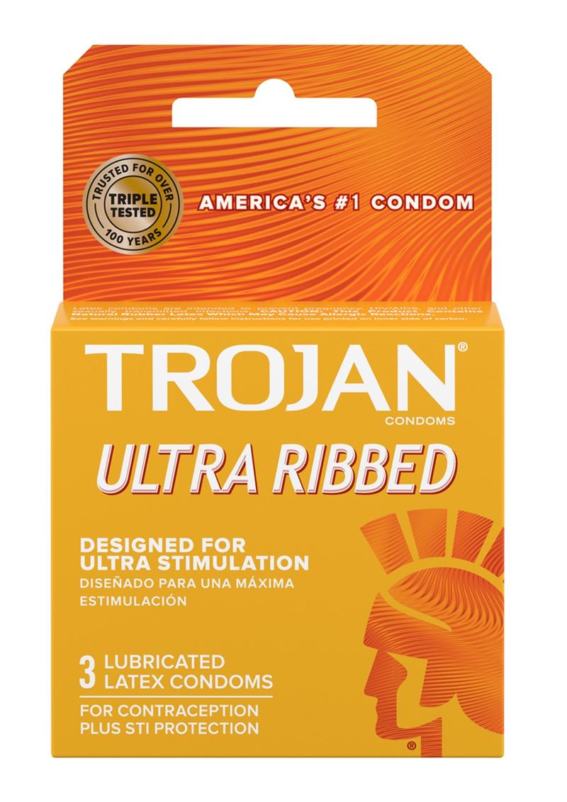 Trojan Condom Stimulations Ultra Ribbed Lubricated