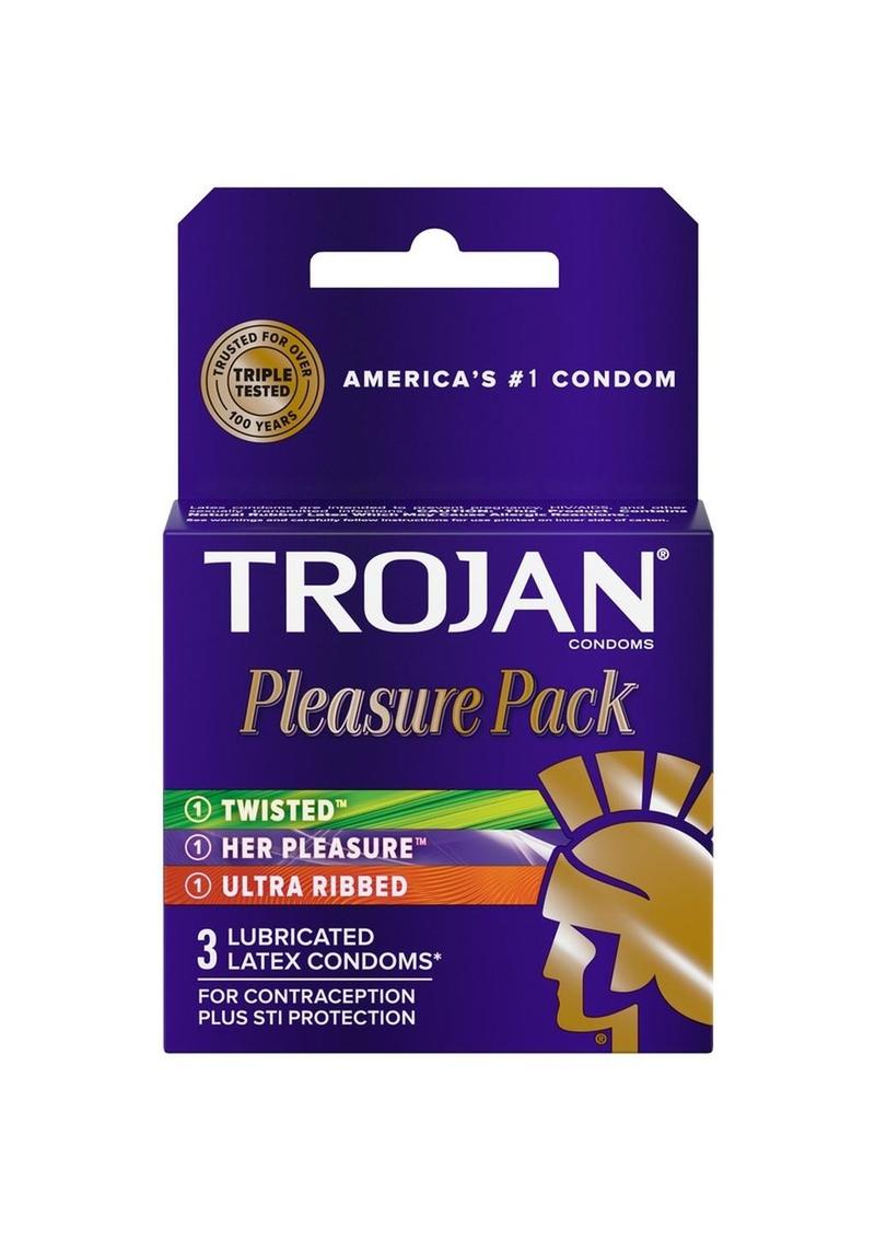Trojan Pleasure Pack Lubricated Latex Textured Condoms Assorted