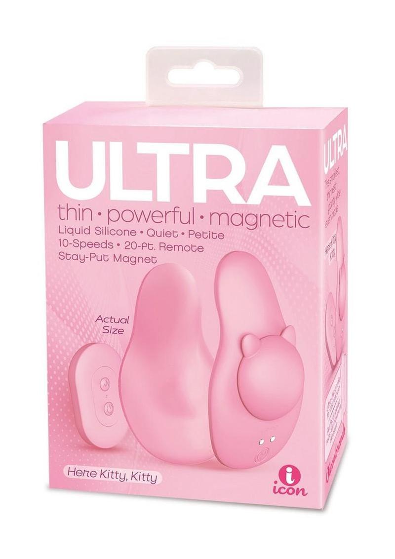 Ultra Here Kitty Kitty Rechargeable Silicone Panty Vibe with Remote Control