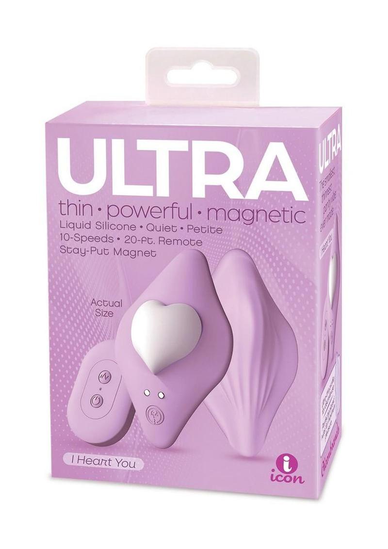 Ultra I Heart You Rechargeable Silicone Panty Vibe with Remote Control