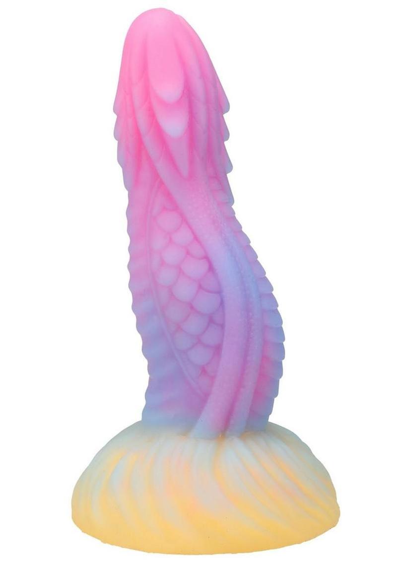 Vac-U-Lock Fantasy Fuckers Dragon's Tongue Glow In The Dark Silicone Dildo