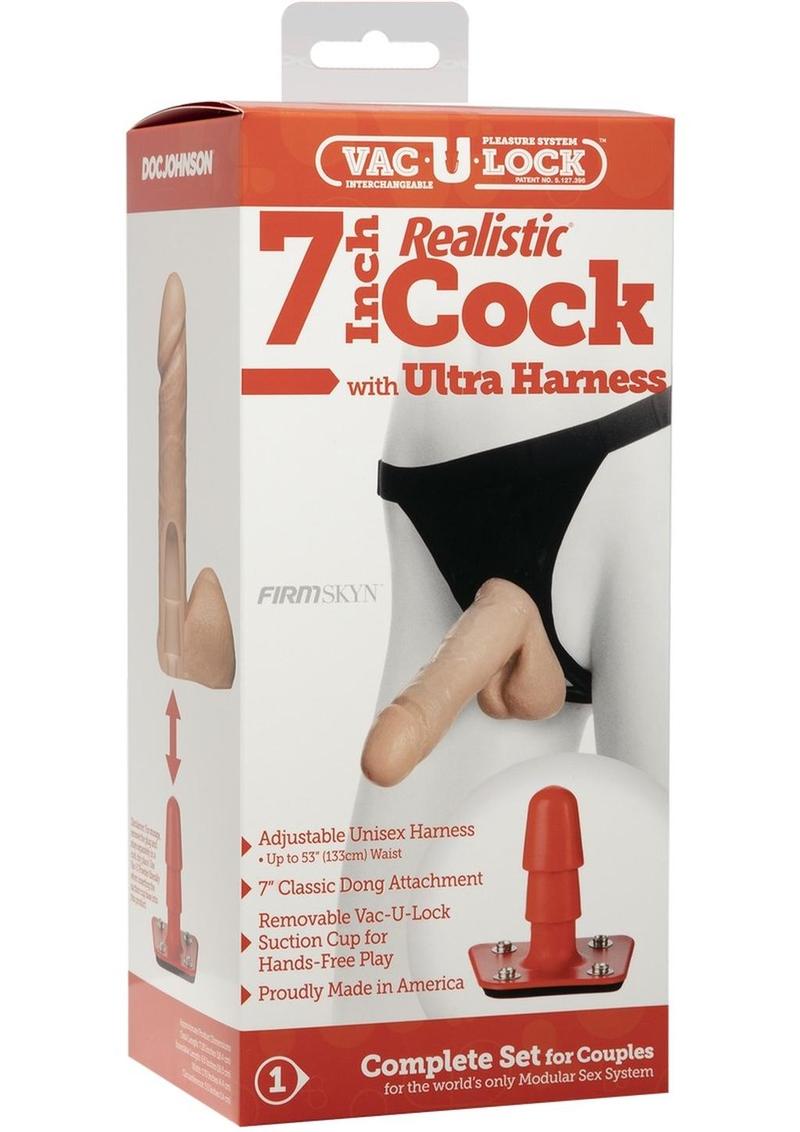 Vac-U-Lock Realistic Cock with Ultra Harness