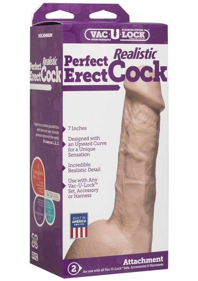 Vac-U-Lock Realistic Perfect Erect Cock Dildo