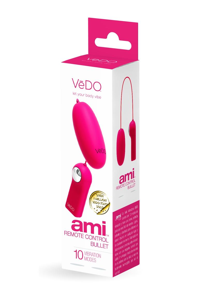 Vedo Ami Silicone Bullet Vibrator with Remote Control - Foxy