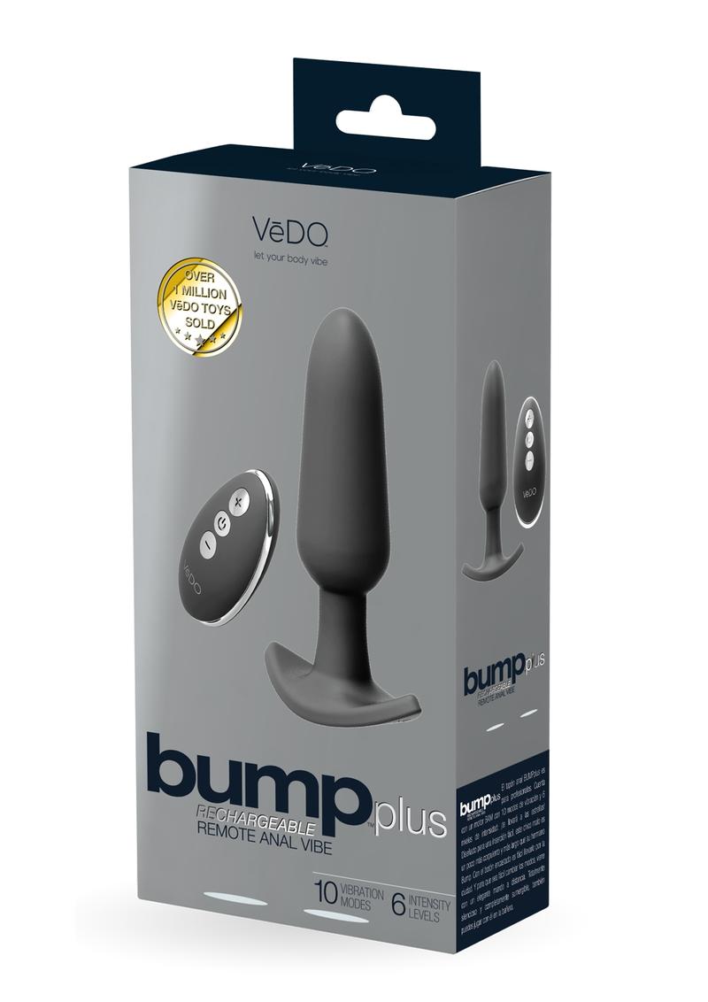 Vedo Bump Plus Rechargeable Silicone Anal Vibrator with Remote Control - Just