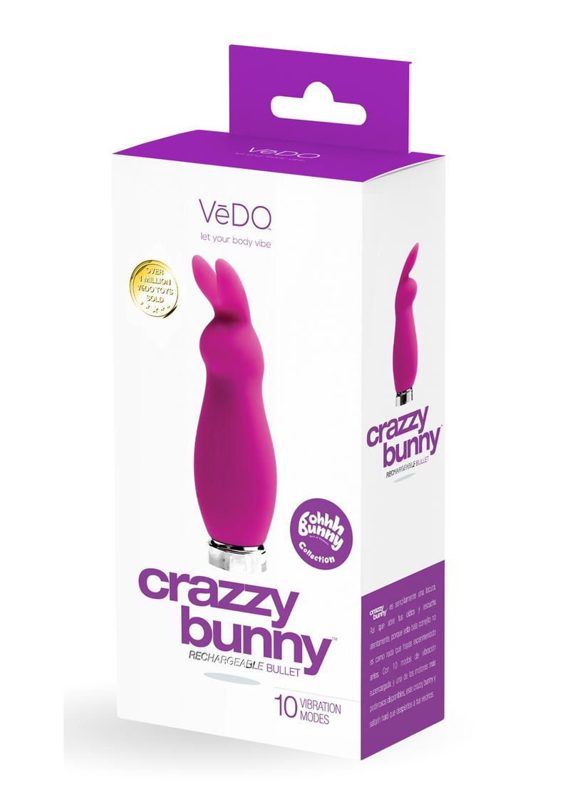 Vedo Crazzy Bunny Rechargeable Silicone Mini Vibrator