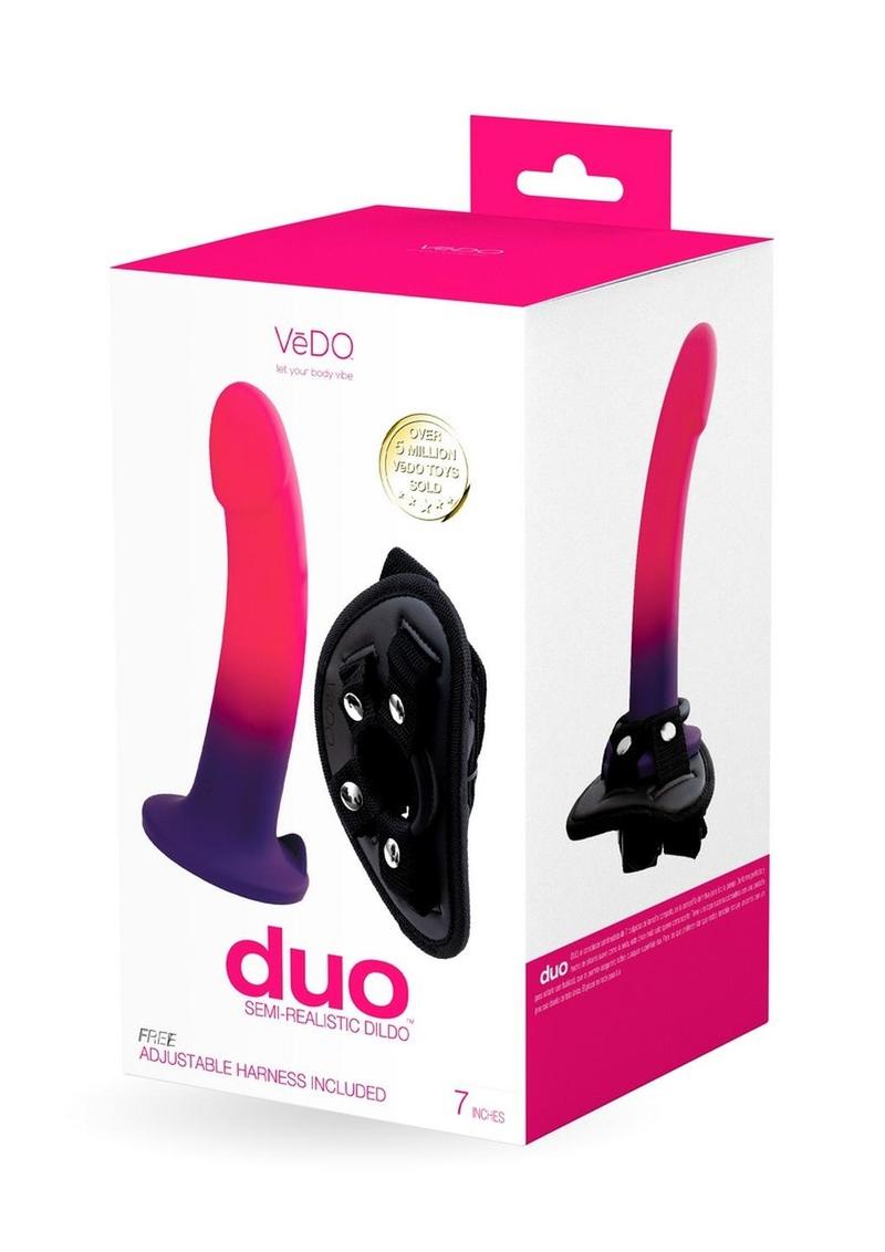 Vedo Duo Silicone Dildo with Harness